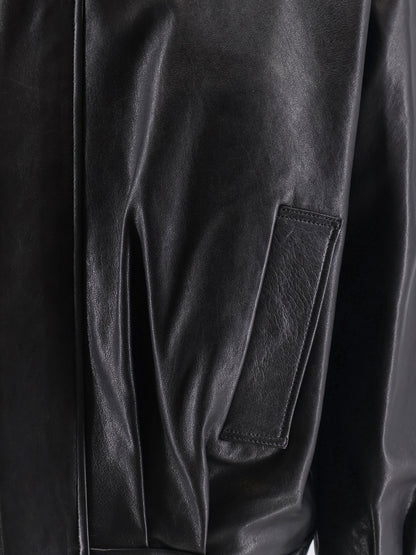 Paulo black leather jacket thumbnail