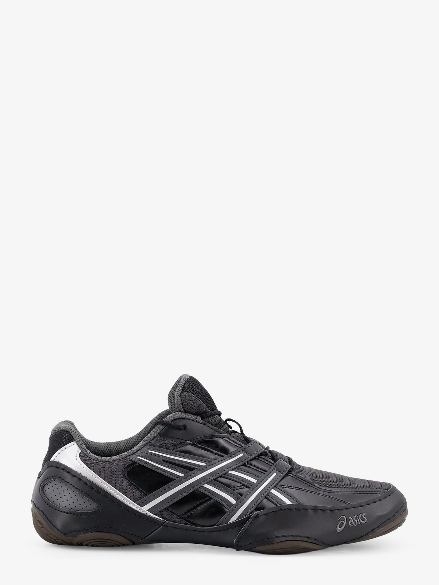 Hypersync mesh and leather sneakers with embroidered logo