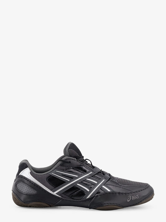 Hypersync mesh and leather sneakers with embroidered logo