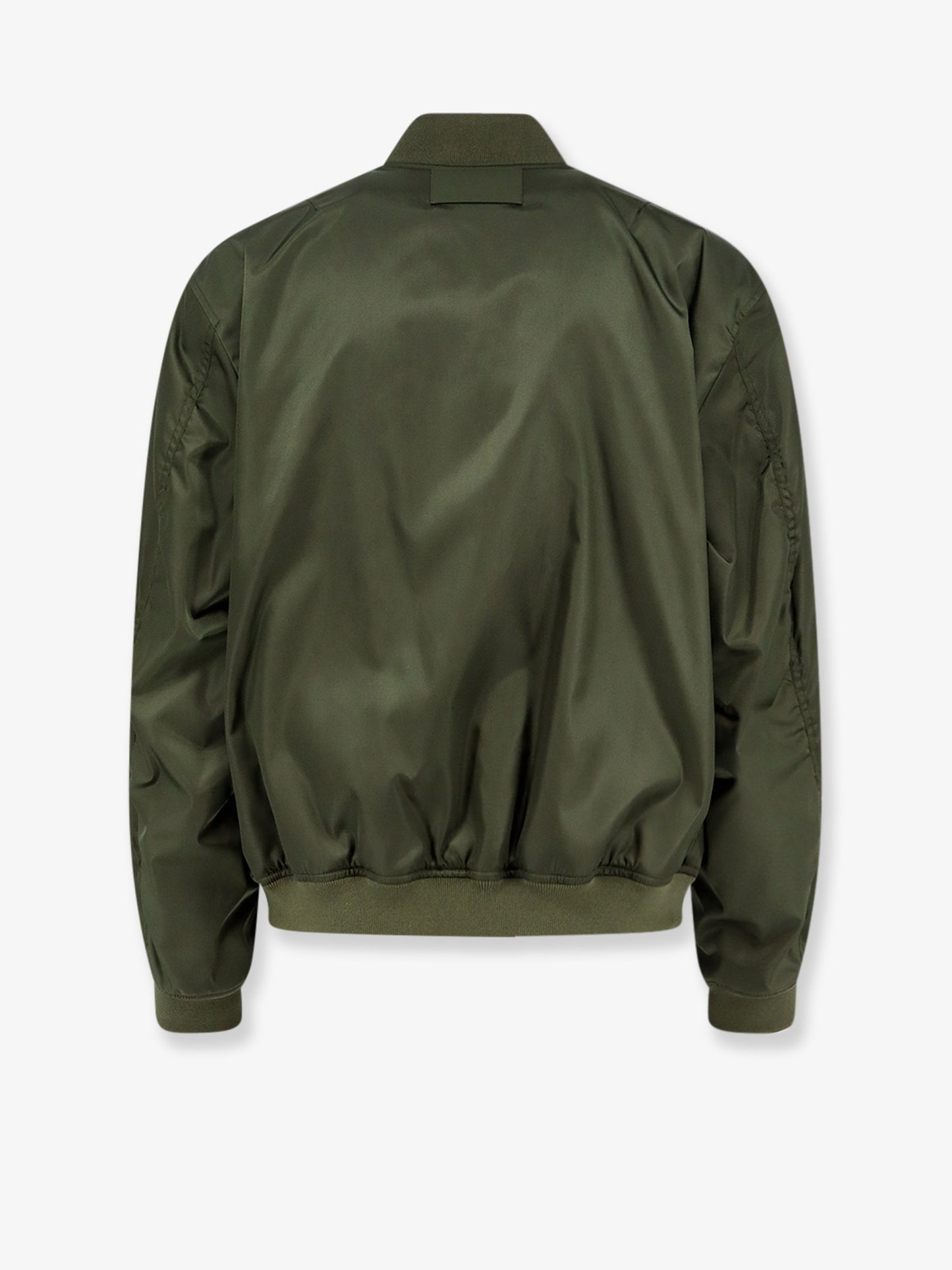 Nylon bomber with orange lining