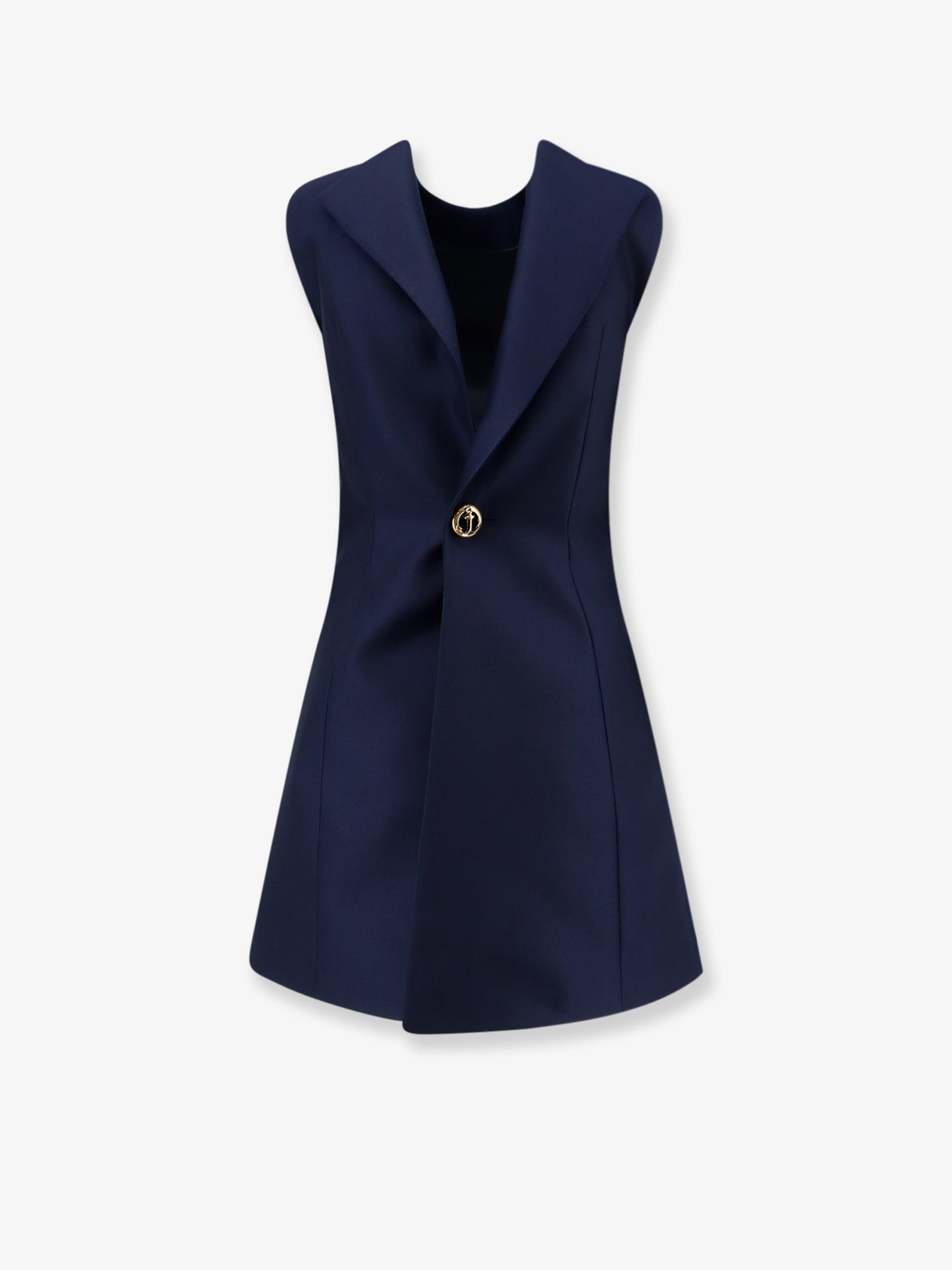 Vestito corto A-line in misto lana merino e seta