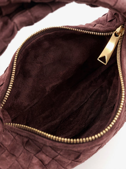 Mini Jodie Intrecciato suede handbag thumbnail