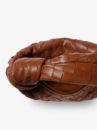 Mini Jodie leather handbag with Intrecciato motif thumbnail