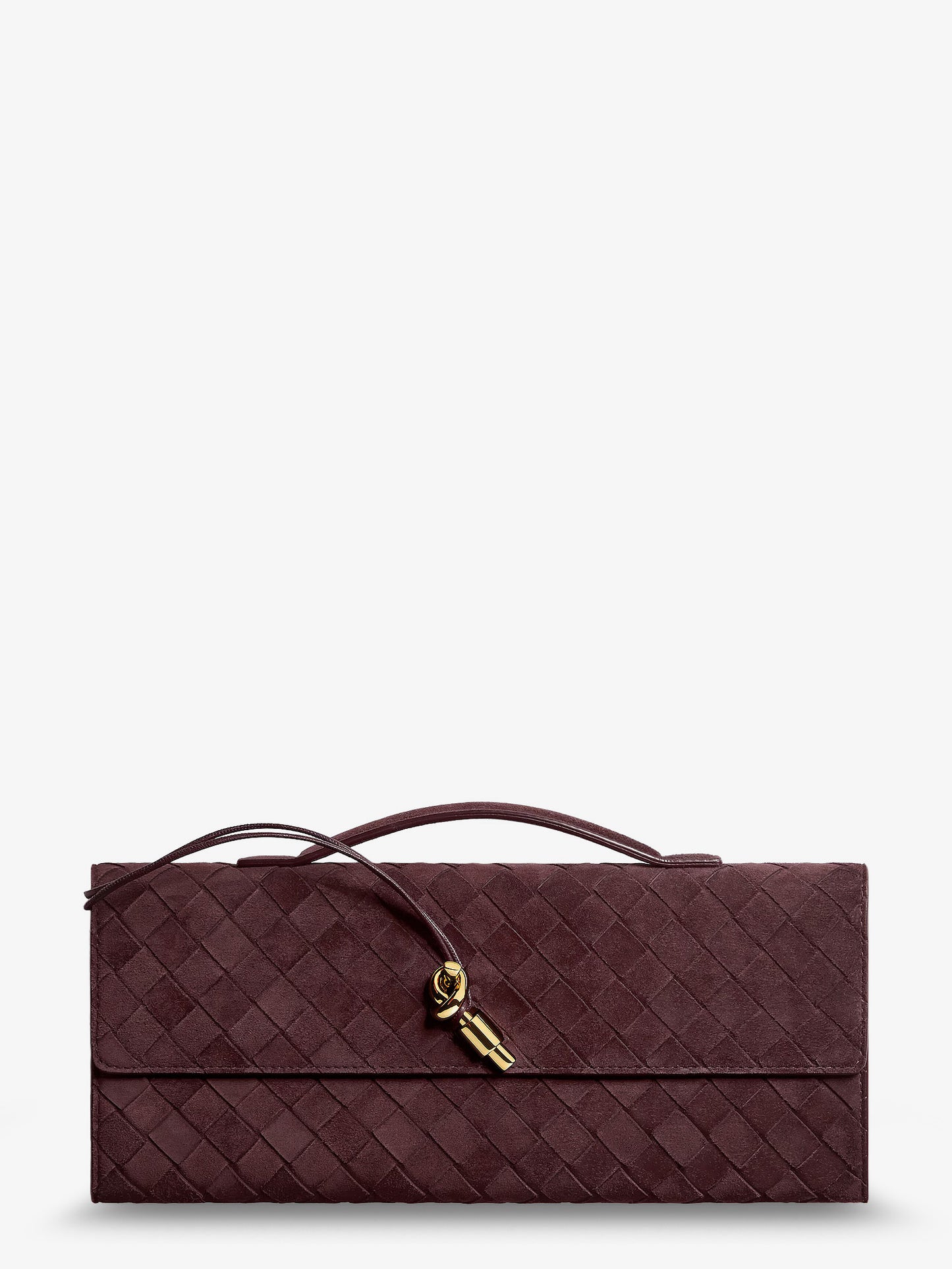 Andiamo Clutch in suede con motivo Intrecciato