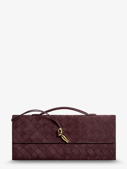 Andiamo Clutch in suede con motivo Intrecciato thumbnail