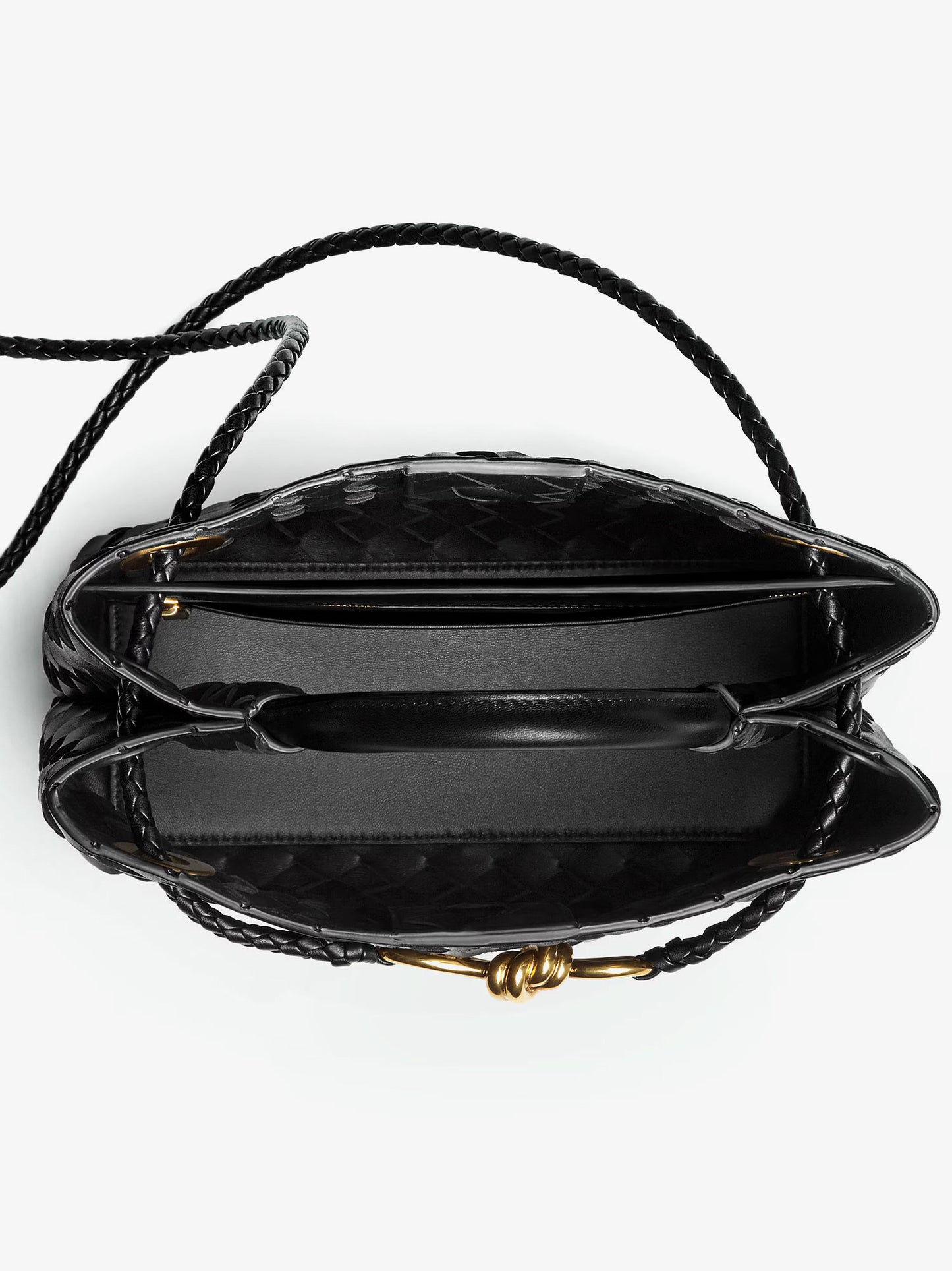 Borsa a tracolla Andiamo Small in pelle con motivo Intrecciato