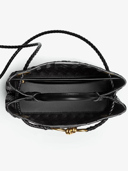 Borsa a tracolla Andiamo Small in pelle con motivo Intrecciato thumbnail
