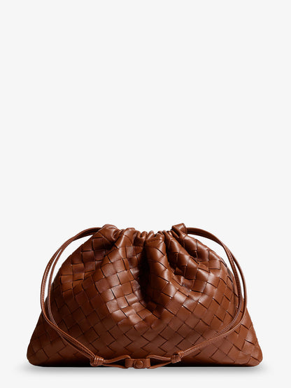 Medium Dustbag leather clutch bag with Intrecciato effect thumbnail