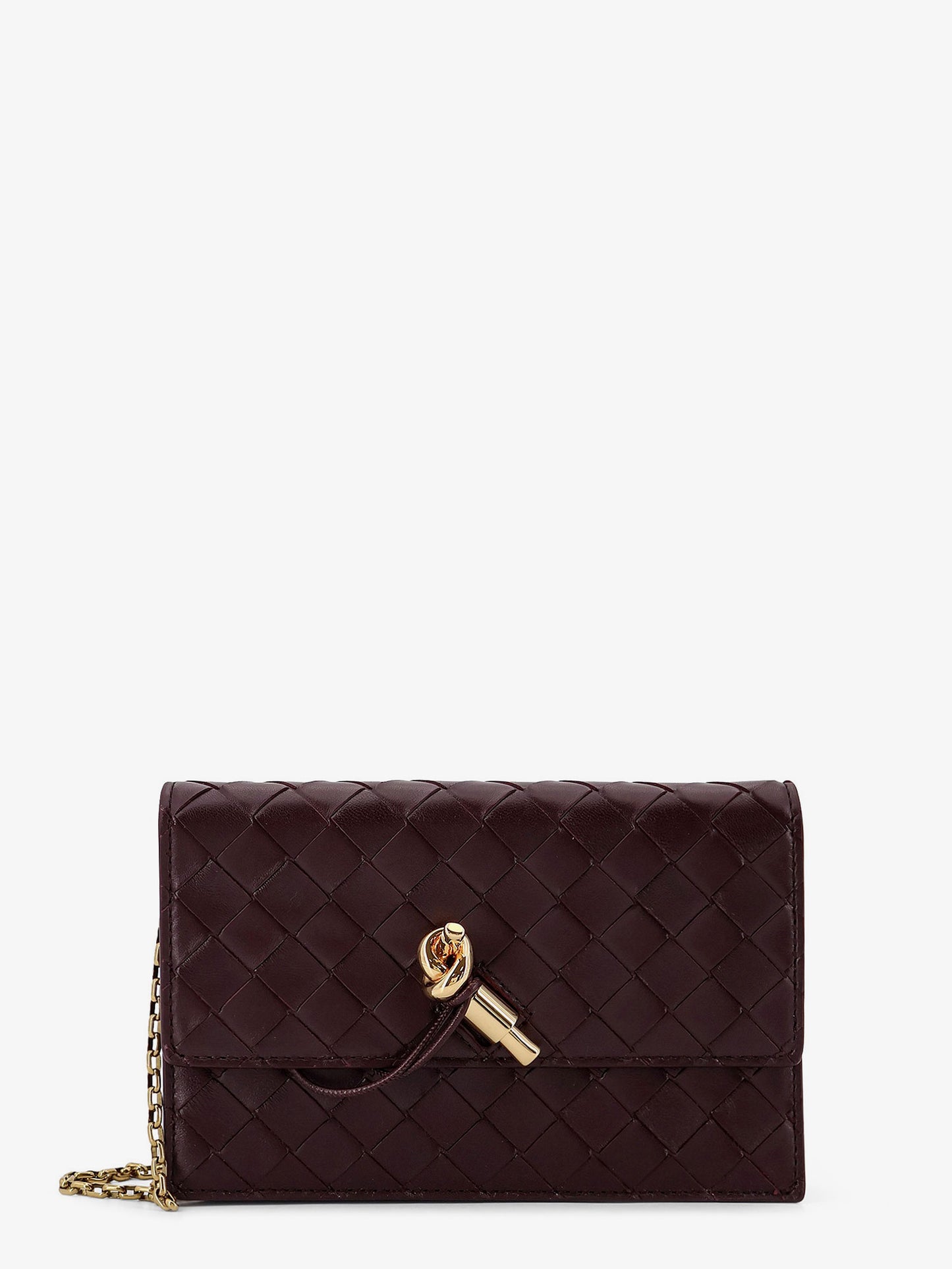 Borsa a tracolla in pelle con motivo Intrecciato