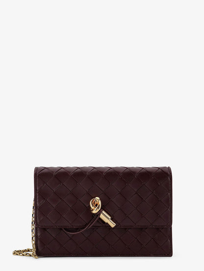 Borsa a tracolla in pelle con motivo Intrecciato thumbnail