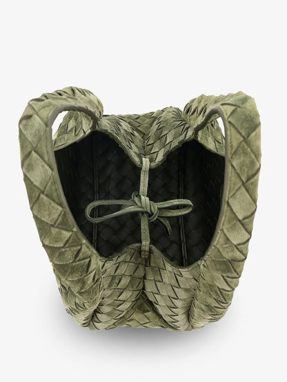 Campana Intrecciato suede shoulder bag thumbnail