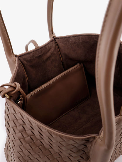 Pinacoteca leather handbag with Intrecciato motif thumbnail
