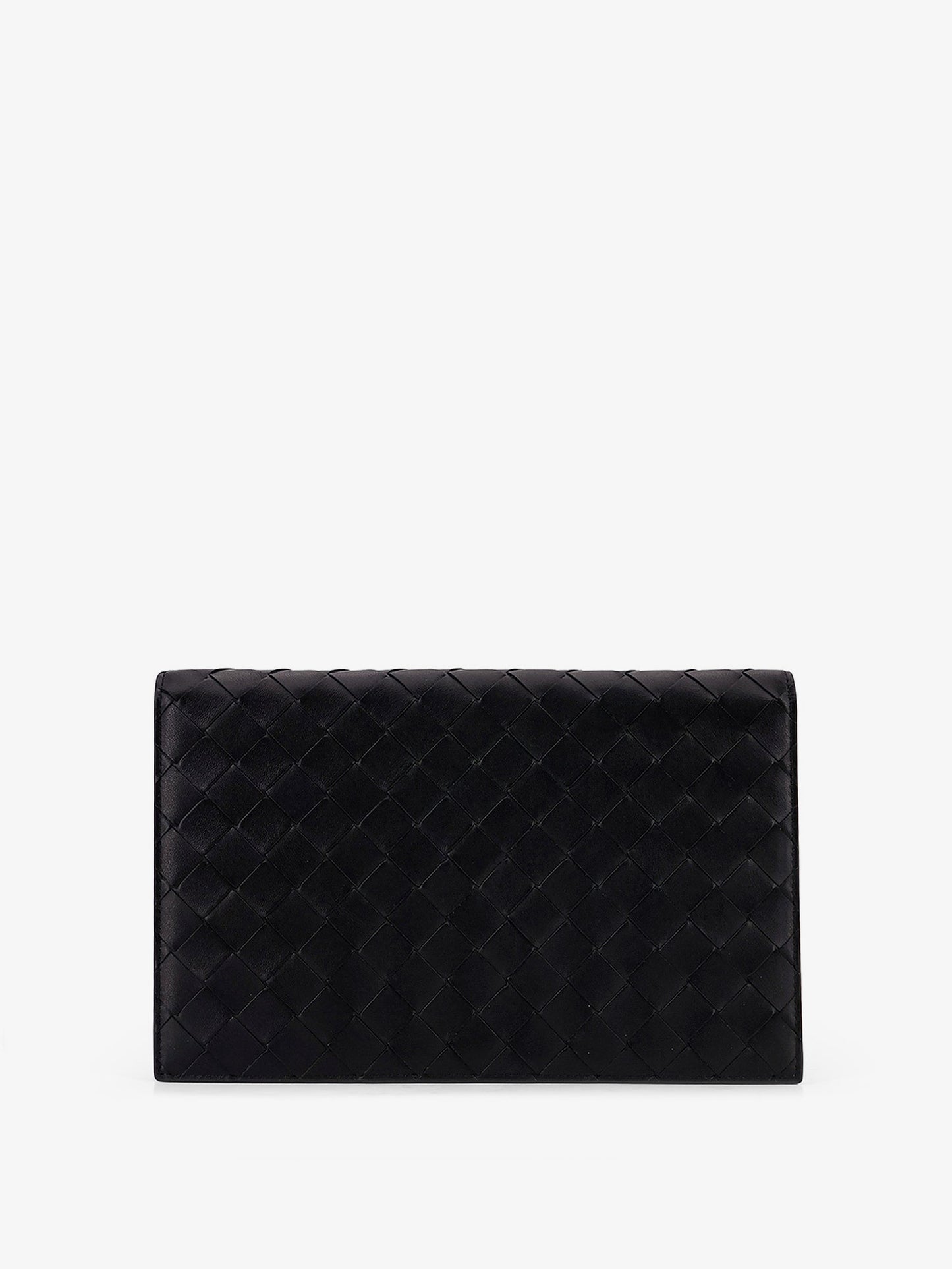 Leather clutch bag with Intrecciato motif