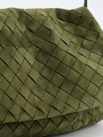 Suede Giorno shoulder bag with Intrecciato pattern thumbnail