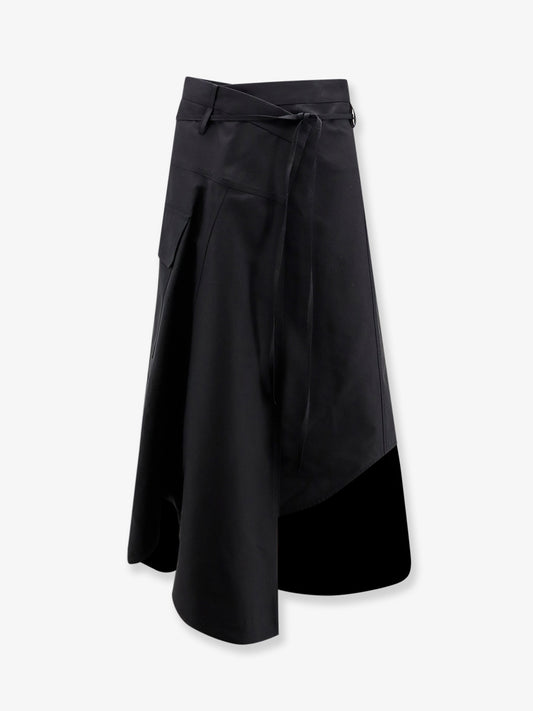 Compact cotton canvas skirt