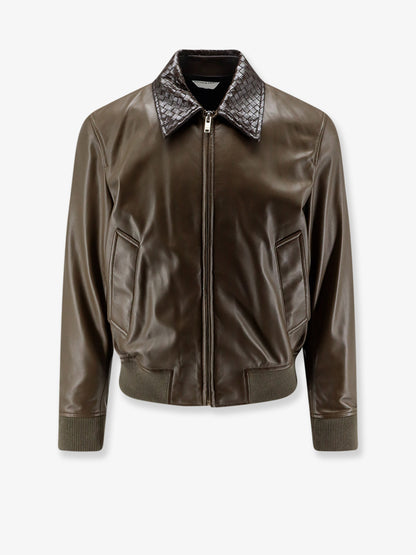 Leather Jacket with Ibntrecciato detail thumbnail