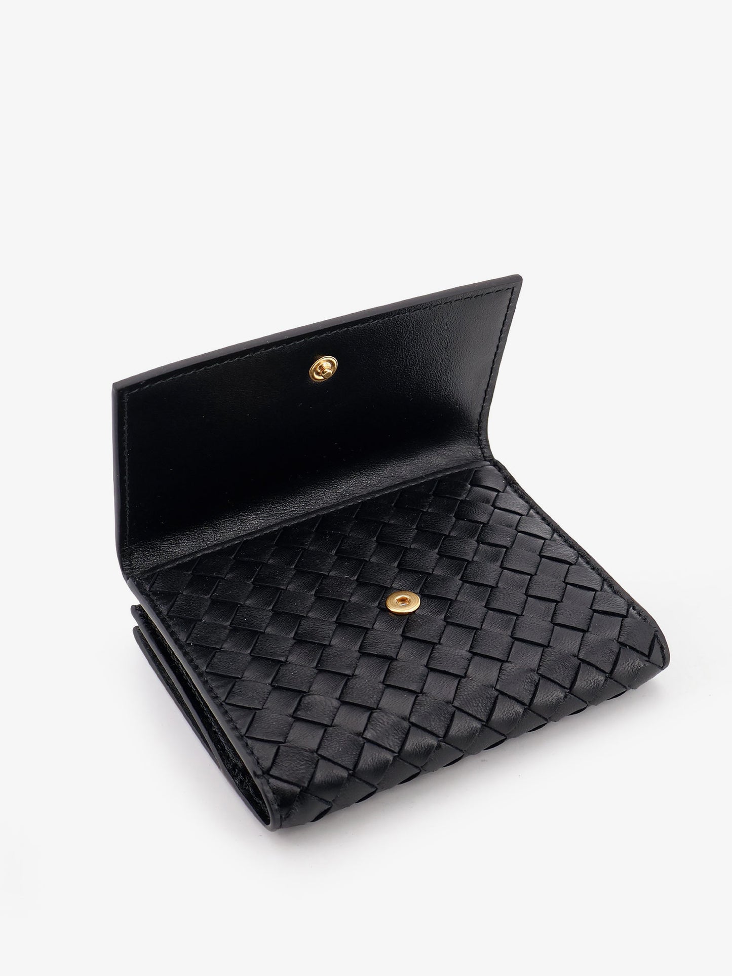 Bi-fold Intrecciato wallet with zip