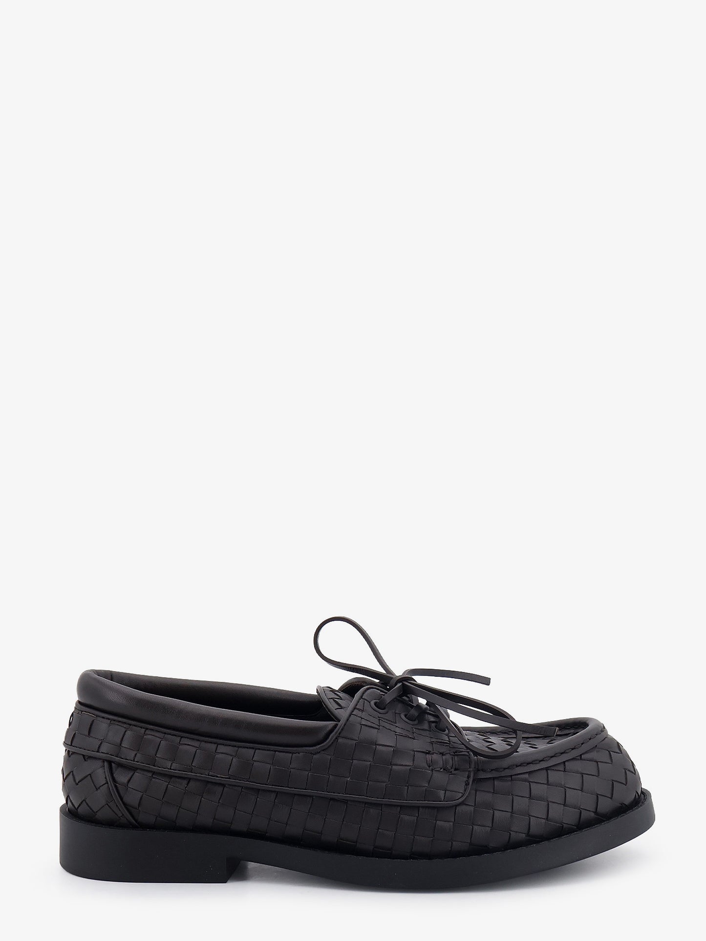 Pier Intrecciato leather boat shoes