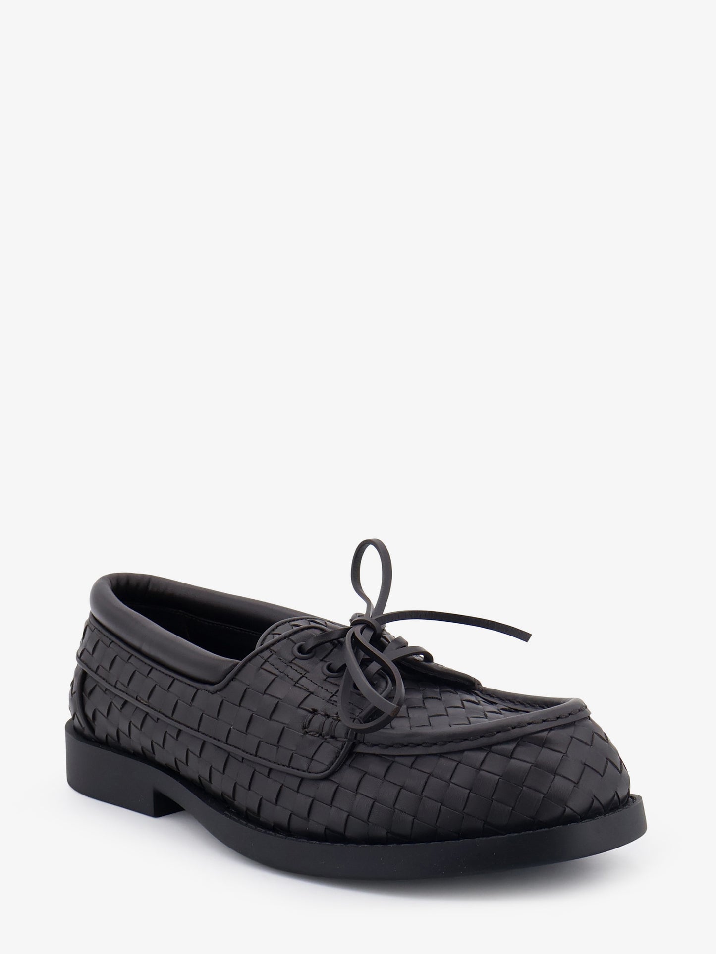 Pier Intrecciato leather boat shoes
