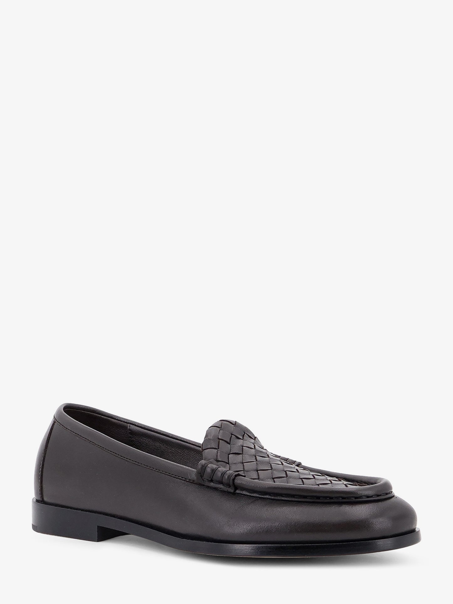 Silenzio leather loafers with Intrecciato motif
