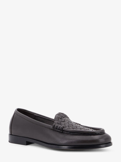 Silenzio leather loafers with Intrecciato motif thumbnail