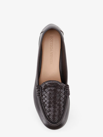 Silenzio leather loafers with Intrecciato motif thumbnail