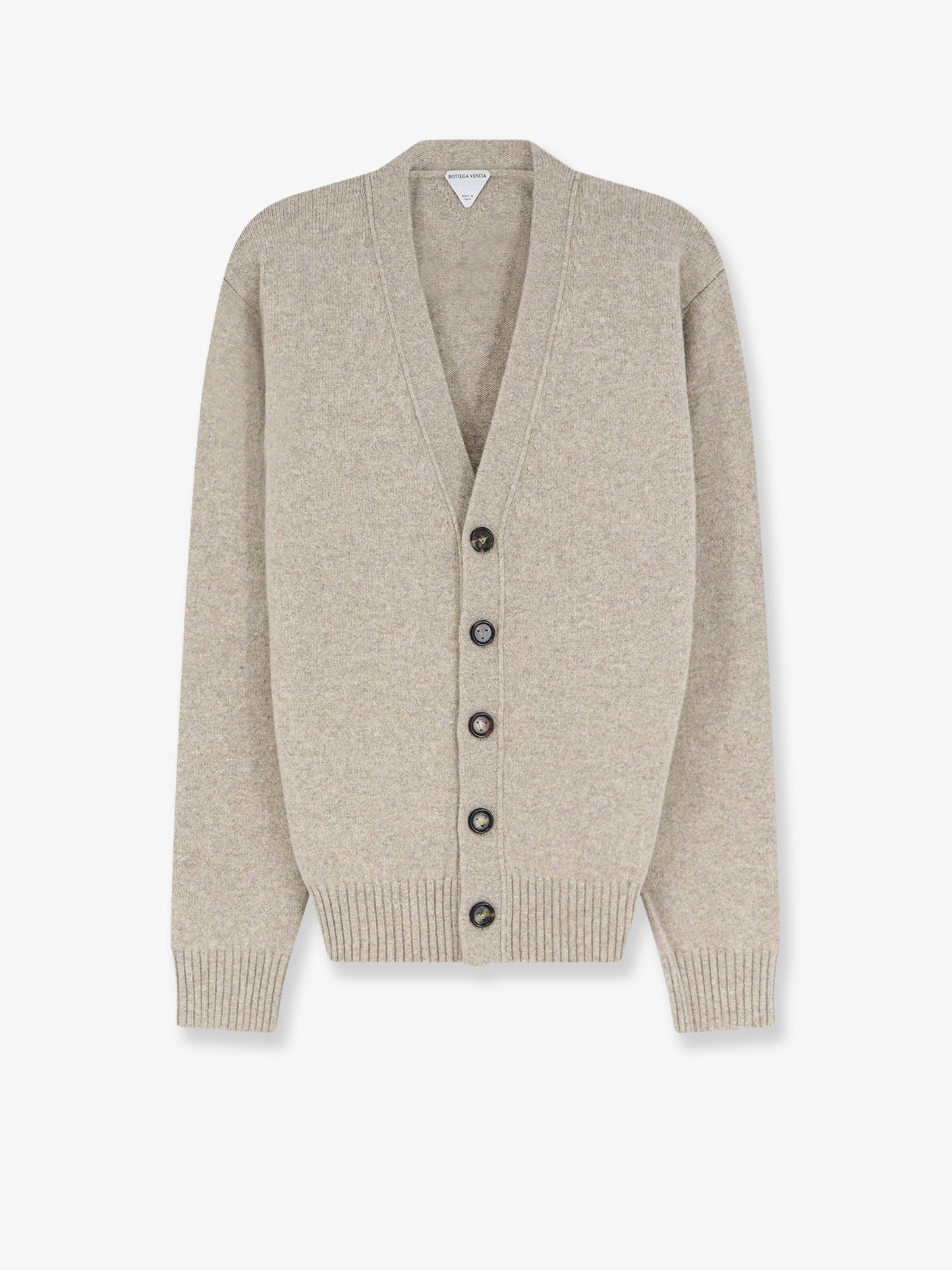 Cashmere blend cardigan with Intreccio patch