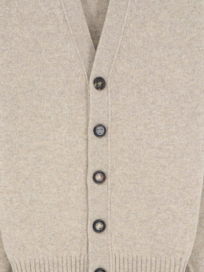 Cashmere blend cardigan with Intreccio patch thumbnail