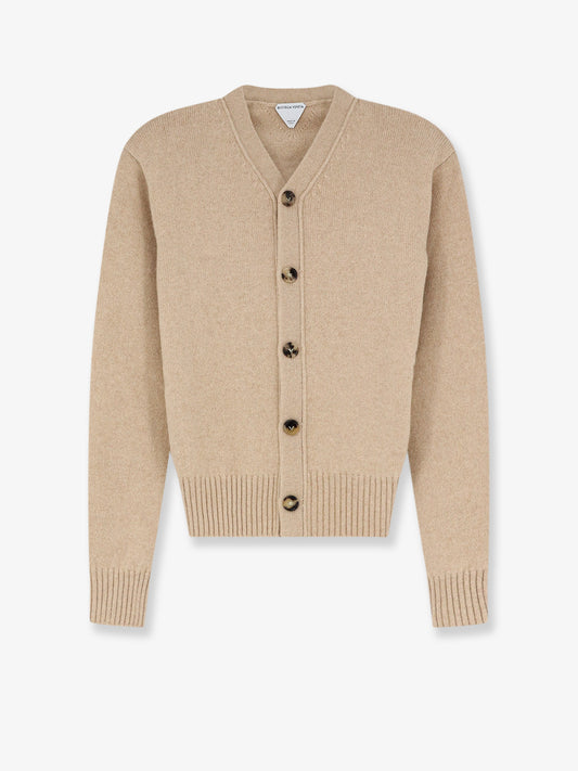 Cardigan in misto cashmere con patch logo Intrecciato