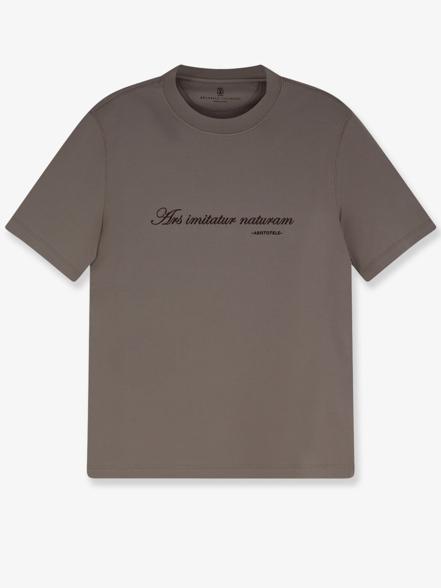 Cotton T-shirt with front embroidery