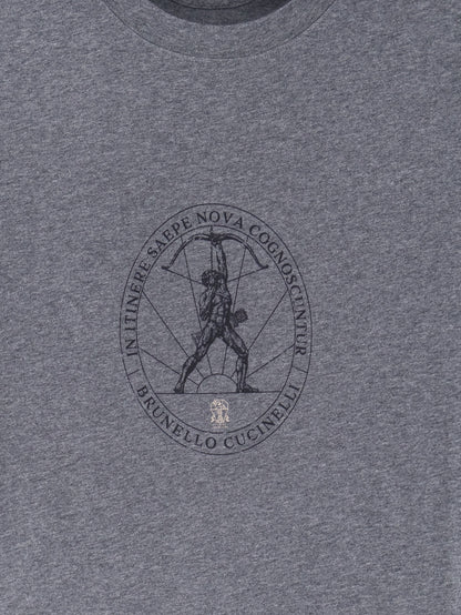 T-shirt in cotone con stampa frontale thumbnail
