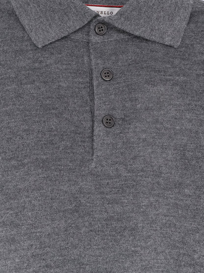 Cashmere and silk polo shirt thumbnail