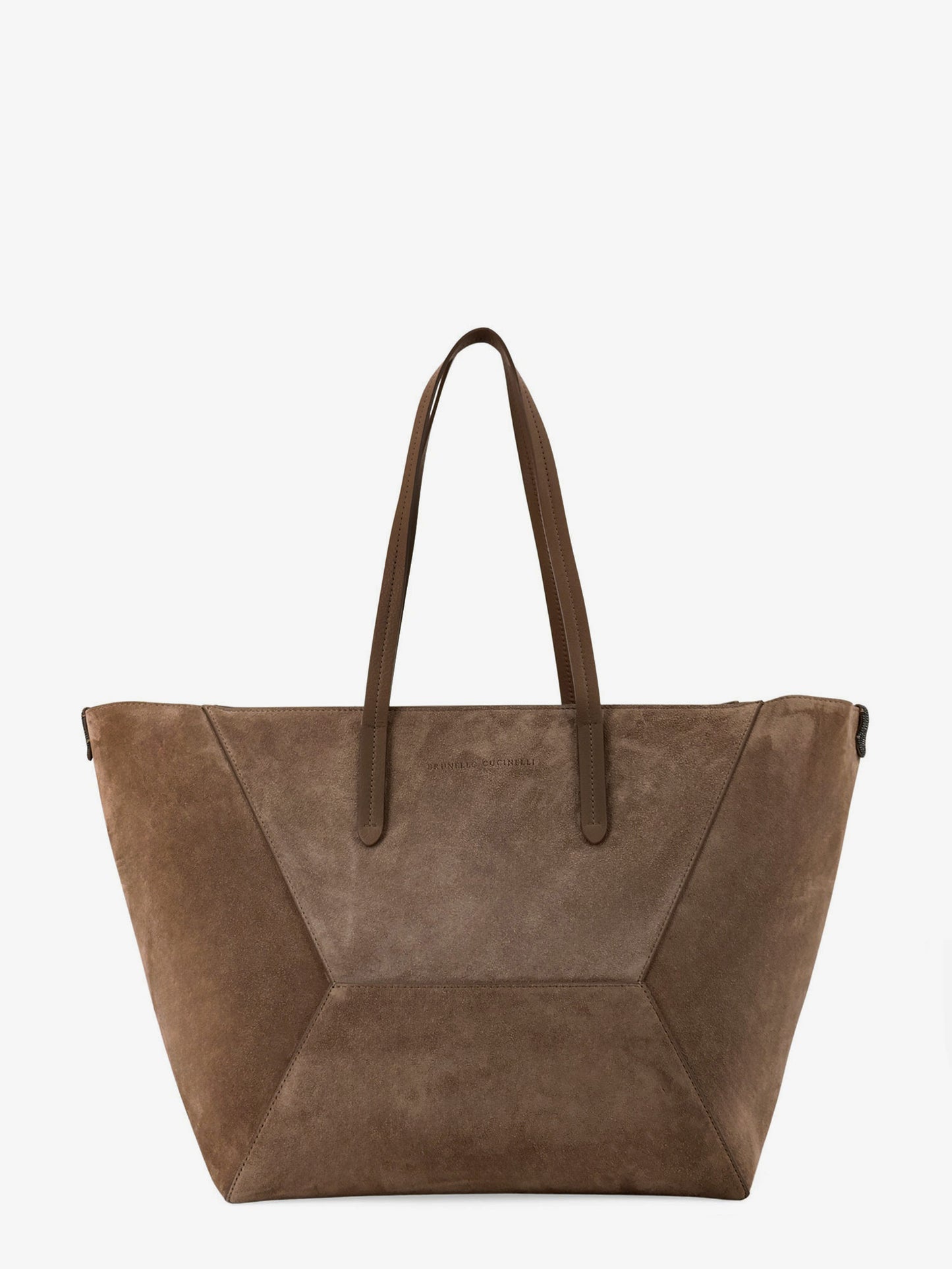 Borsa a spalla BC Duo in suede con logo inciso