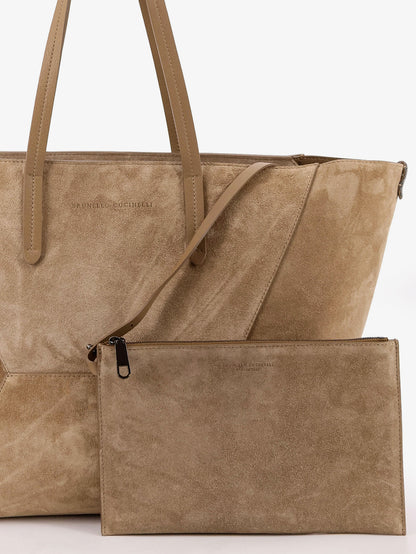Borsa a spalla BC Duo in suede con logo inciso thumbnail