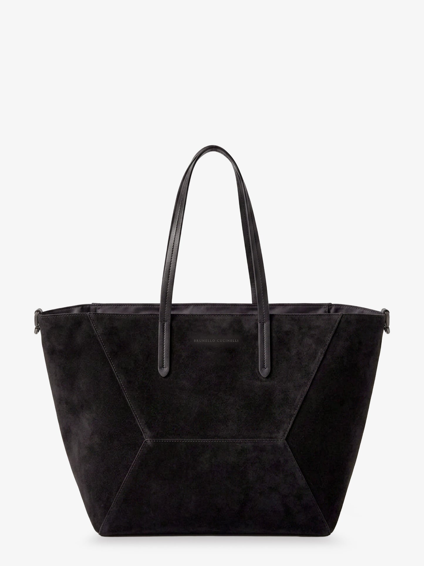 Borsa a spalla BC Duo in suede con logo inciso