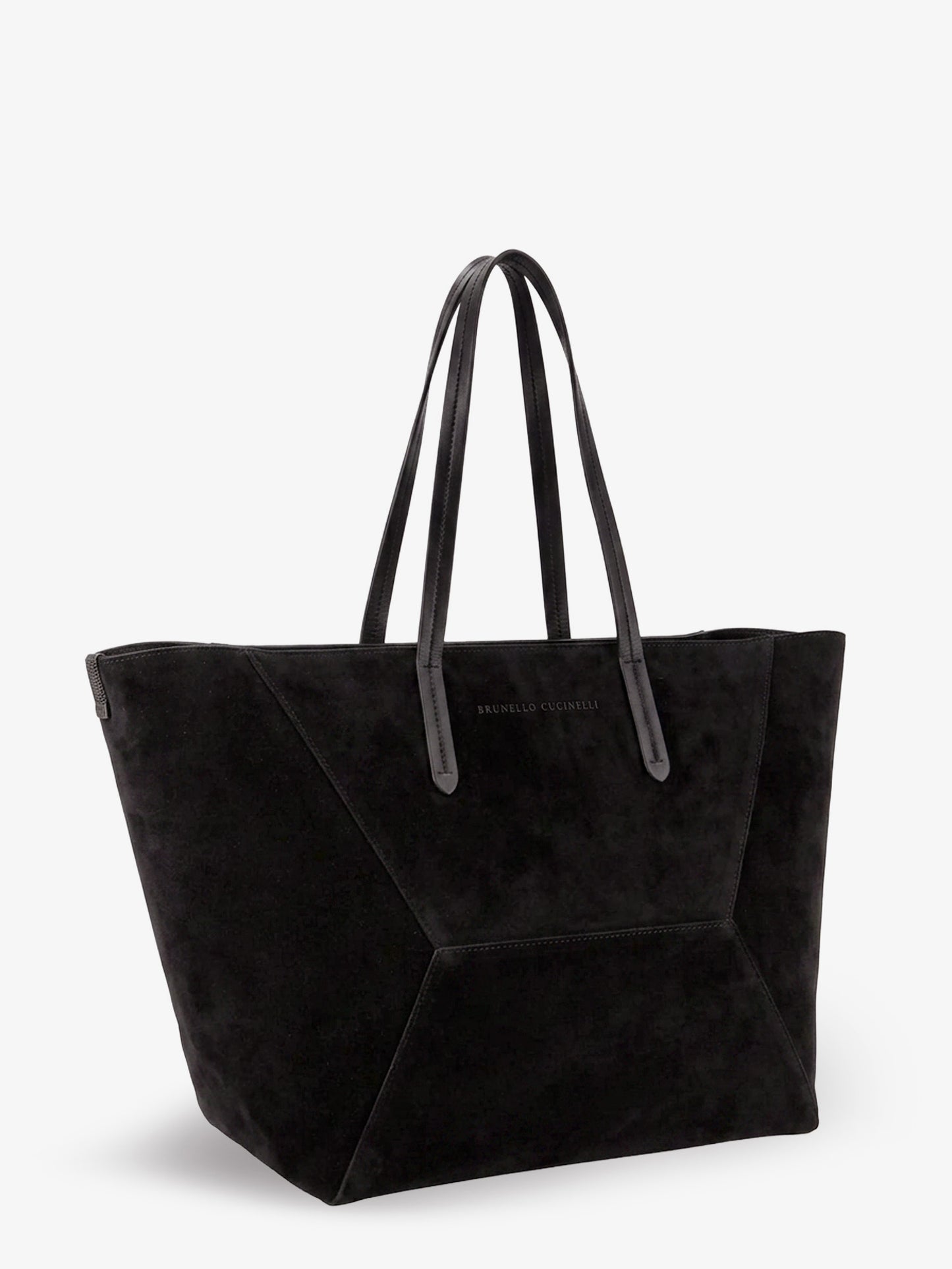 Borsa a spalla BC Duo in suede con logo inciso