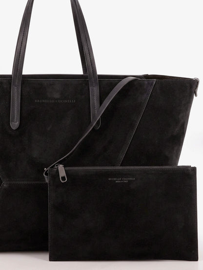 Borsa a spalla BC Duo in suede con logo inciso thumbnail