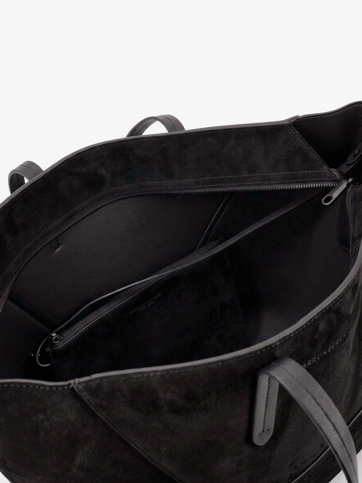 Borsa a spalla BC Duo in suede con logo inciso