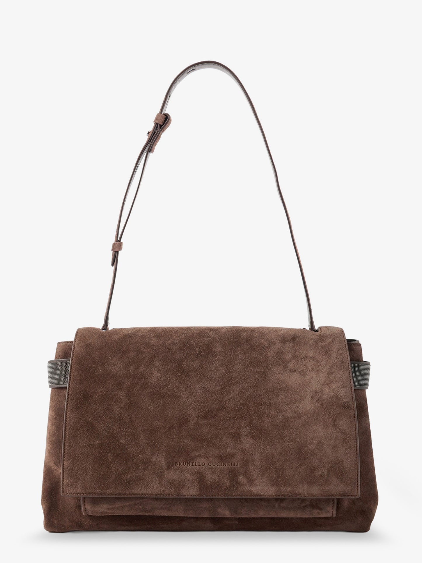Borsa a tracolla in suede con dettagli Monile
