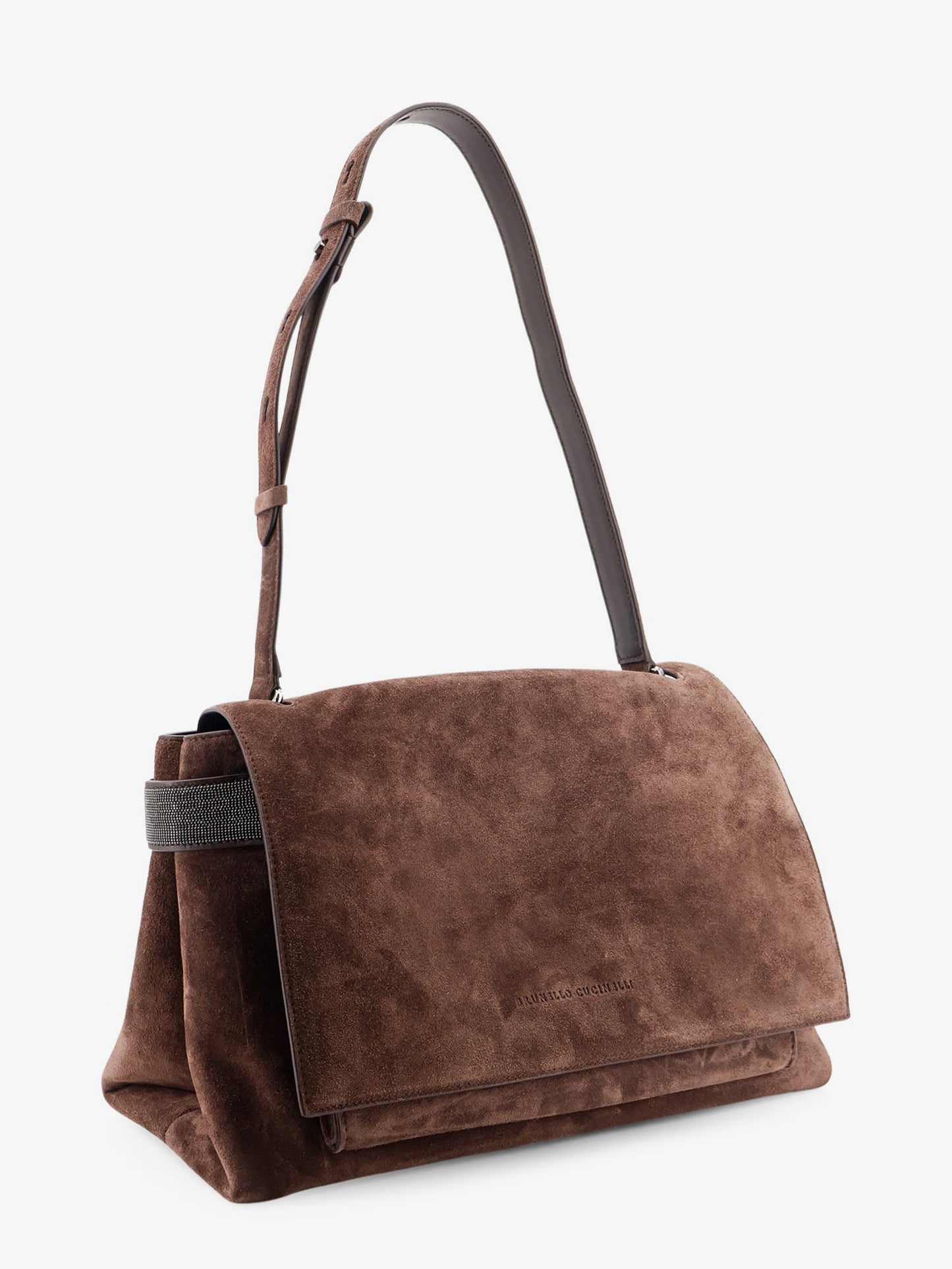 Borsa a tracolla in suede con dettagli Monile