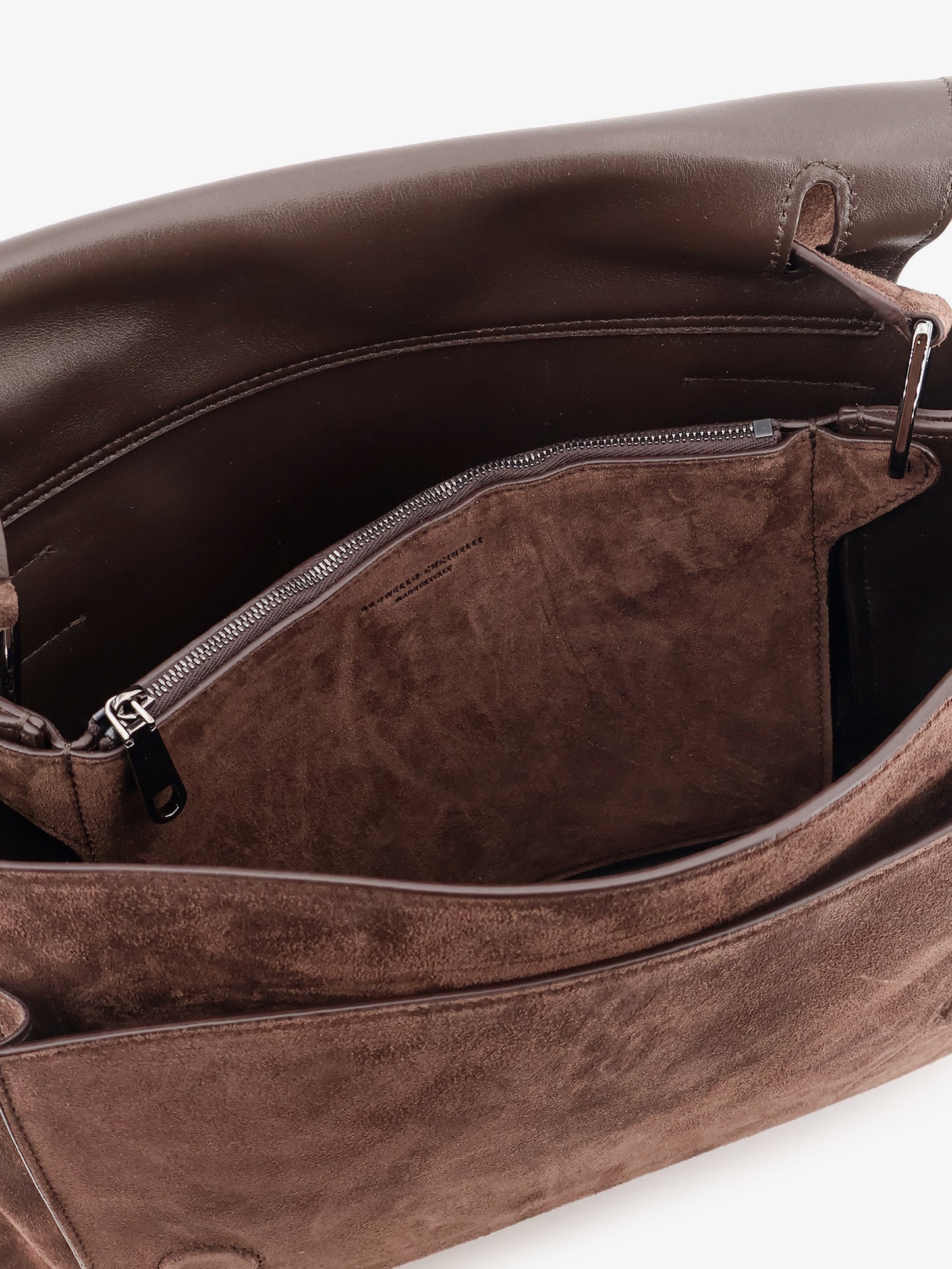 Borsa a tracolla in suede con dettagli Monile