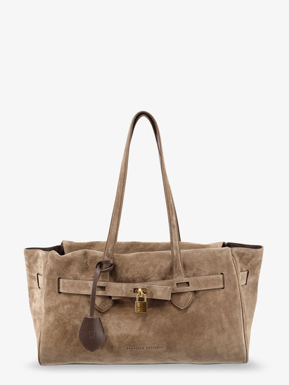 Suede shoulder bag with logo padlock detail thumbnail