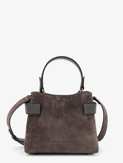 Suede crossbody bag with Monili detail thumbnail
