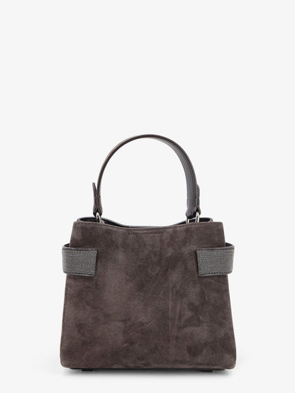 Suede crossbody bag with Monili detail thumbnail
