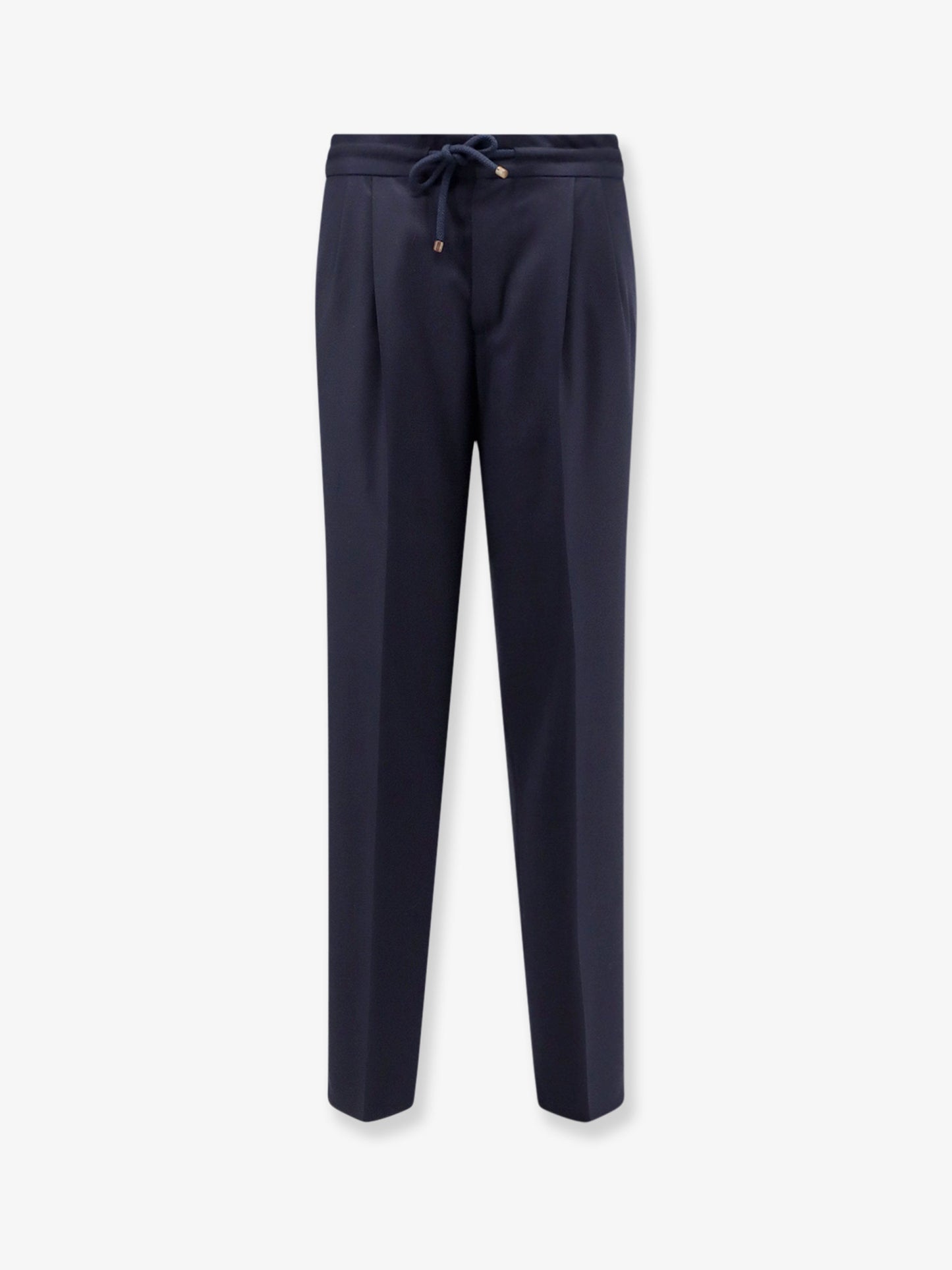 Virgin wool trousers with adjustable drawstring