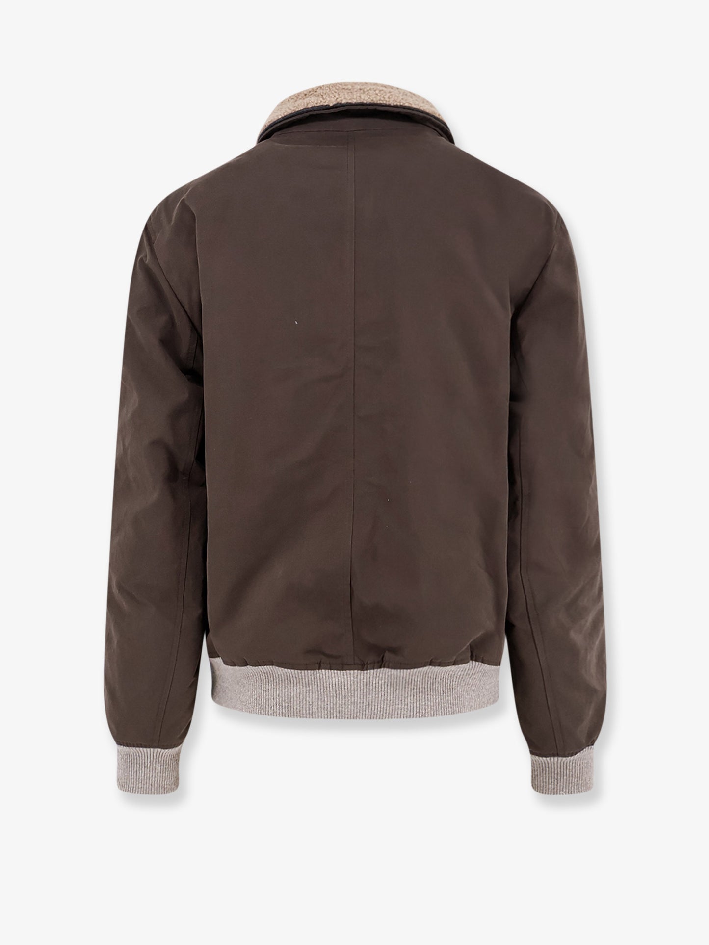 Cotton blend jacket with fur collar