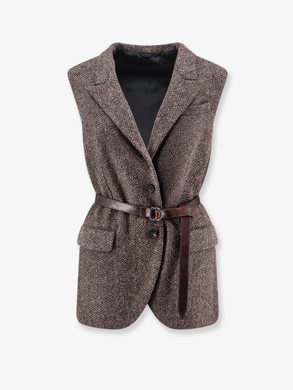 Blazer smanicato con cintura thumbnail