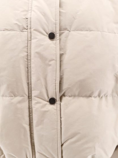 Down jacket with shearling collar thumbnail