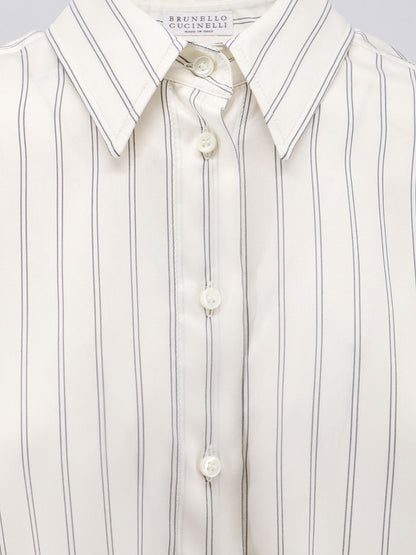 Camicia in seta a righe thumbnail