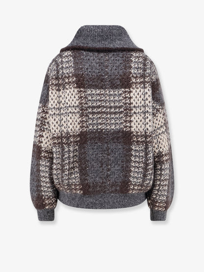 Cardigan with intarsia and micro-sequin embroidery thumbnail
